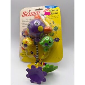 Vintage 2001 Sassy Musical Bobbing Sprites Bath Toy Fish Set New 103